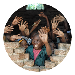 Children waving